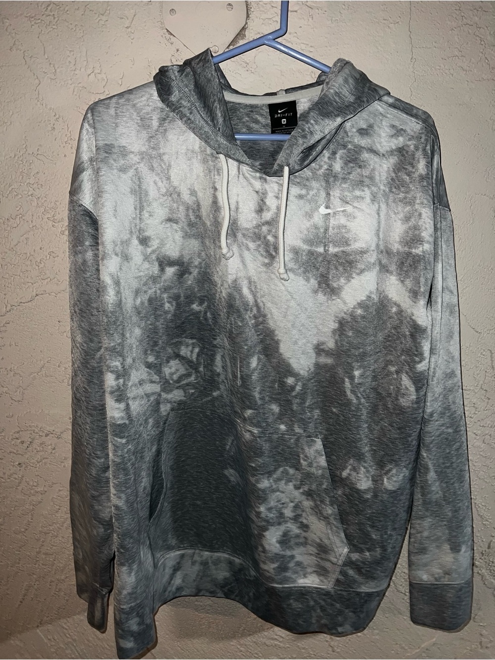 Nike Women's Gray Tie-Dye Pullover Hoodie
